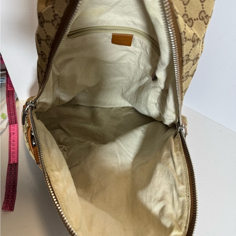 Gucci Beige and Brown GG Canvas Backpack - Picture 12 of 12